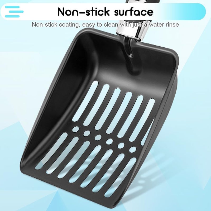 NewGF Stainless Steel Cat Litter Scoop,Metal Cat Litter Scoop,Kitty Metal Scooper,Sturdy Mesh Scooper,Suitabla Cat Scooper for Cat Litter Box-Black - Image 5